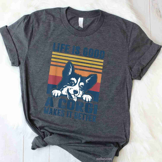 Corgi Dog Gifts For Corgi Lovers T-Shirt, Vintage Graphic Tee For Men Women Corgi