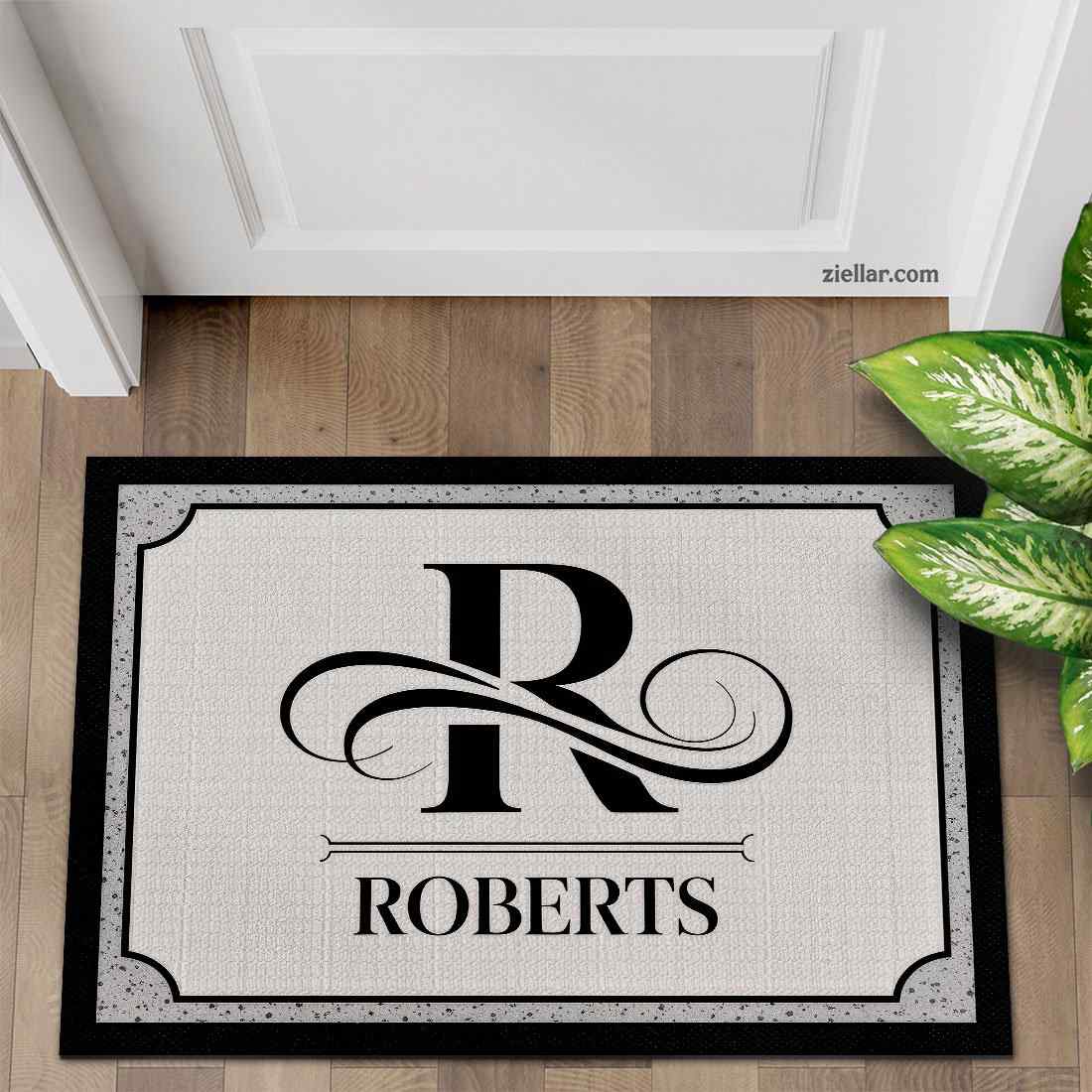Custom Family Name Doormat - Elegant Monogram Welcome Mat for Home Decor