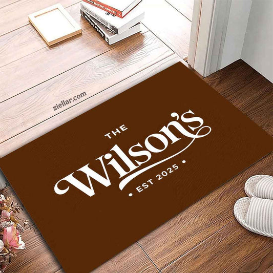Custom Last Name Doormat - Unique Family Welcome Mat for Elegant Home Decor