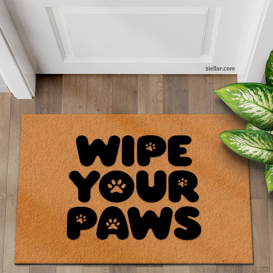 Custom Pet Welcome Doormat, Funny Wipe Your Paws Rug for Porch or Home Decor