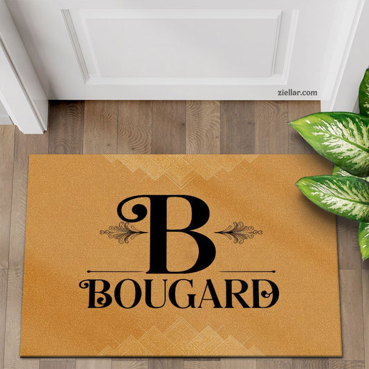 Custom Text Doormat Personalized Initial B Monogram Rug for Home Entryway