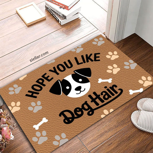 Custom Text Doormat Funny Dog Hope You Like Rug for Home Entryway Decor