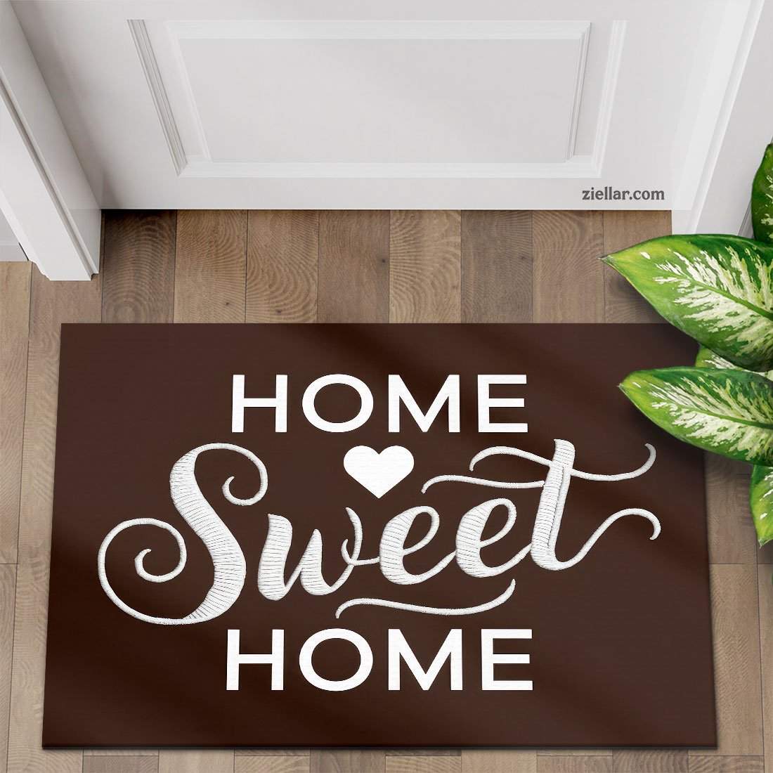 Custom Text_Photo Welcome Doormat, Rustic Embroidered Look for Cozy Homes
