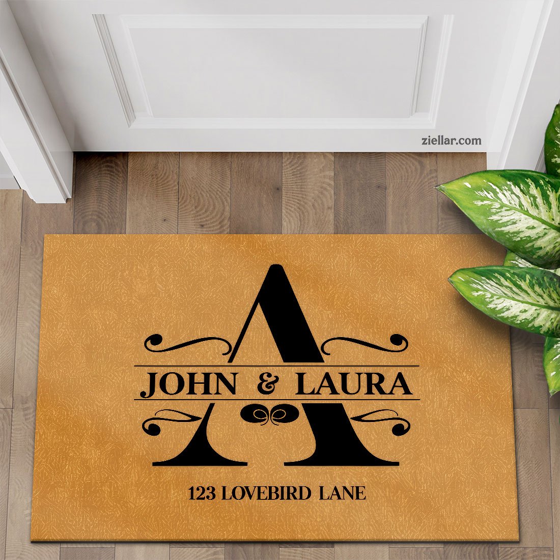 Custom Text Doormat Personalized Initial A Family Rug for Home Entryway