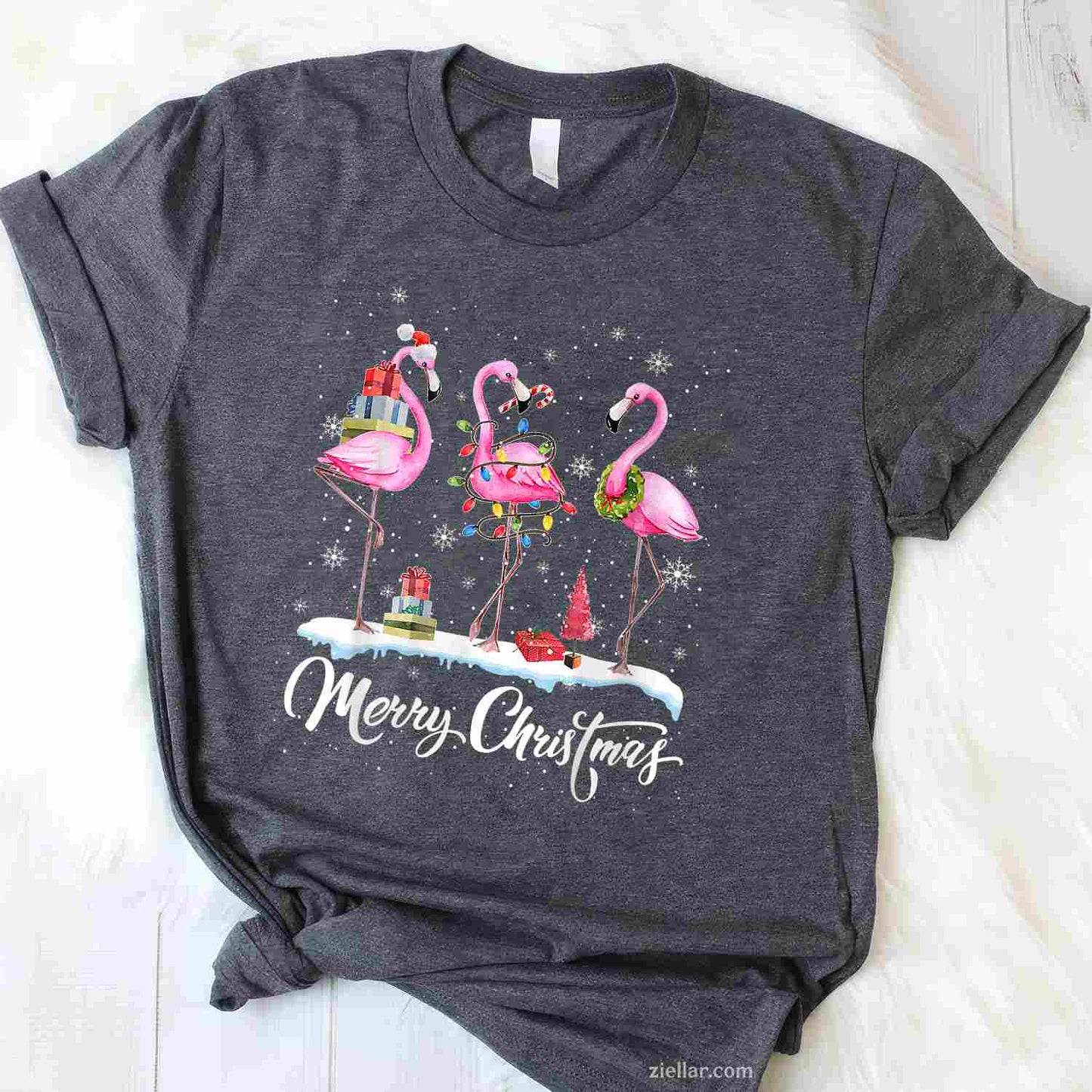 Cute Coquette Bow Pink Christmas Tree Santa Gingerbread Xmas T-Shirt, A Cute Coquette Bow Xmas Tee For Adults