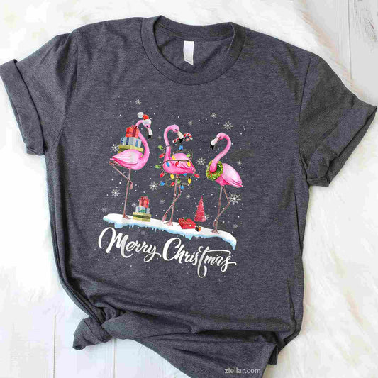 Cute Coquette Bow Pink Christmas Tree Santa Gingerbread Xmas T-Shirt, A Cute Coquette Bow Xmas Tee For Adults
