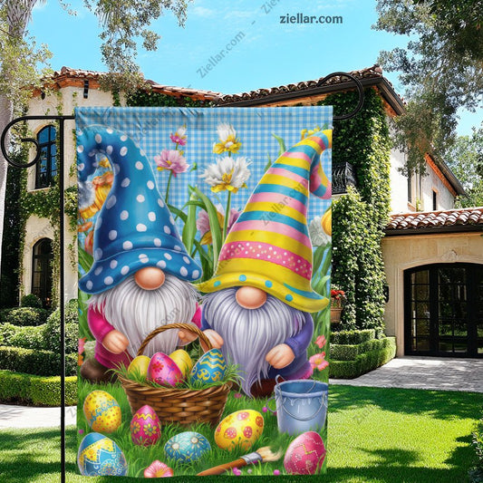 Cute Easter Gnomes Holding Painted Eggs Festive Spring Decoration Accent