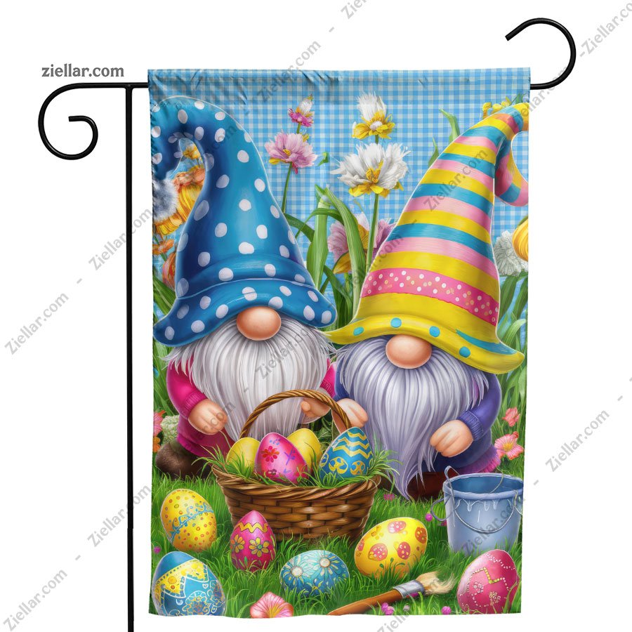 Cute Easter Gnomes Holding Painted Eggs Festive Spring Decoration Accent