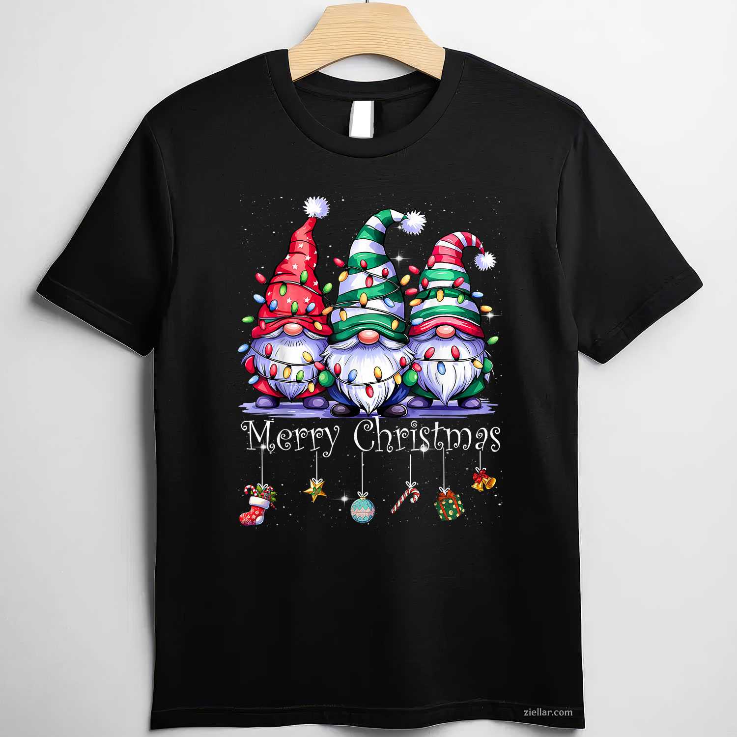 Cute Gnomes Merry Christmas Light Family Gnome Xmas Matching T-Shirt, A Cute Gnome Family Matching Christmas Tee