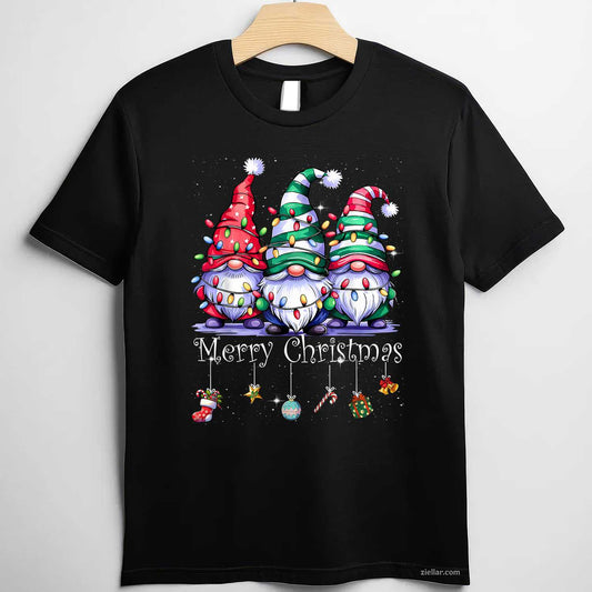 Cute Gnomes Merry Christmas Light Family Gnome Xmas Matching T-Shirt, A Cute Gnome Family Matching Christmas Tee