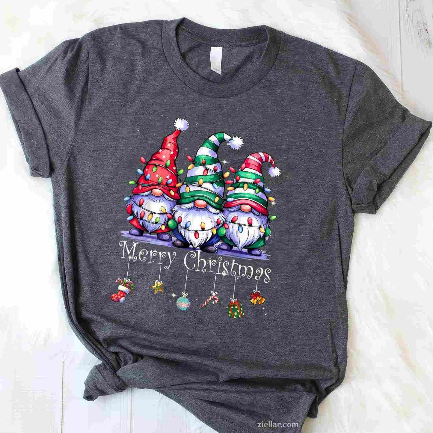 Cute Gnomes Merry Christmas Light Family Gnome Xmas Matching T-Shirt, A Cute Gnome Family Matching Christmas Tee