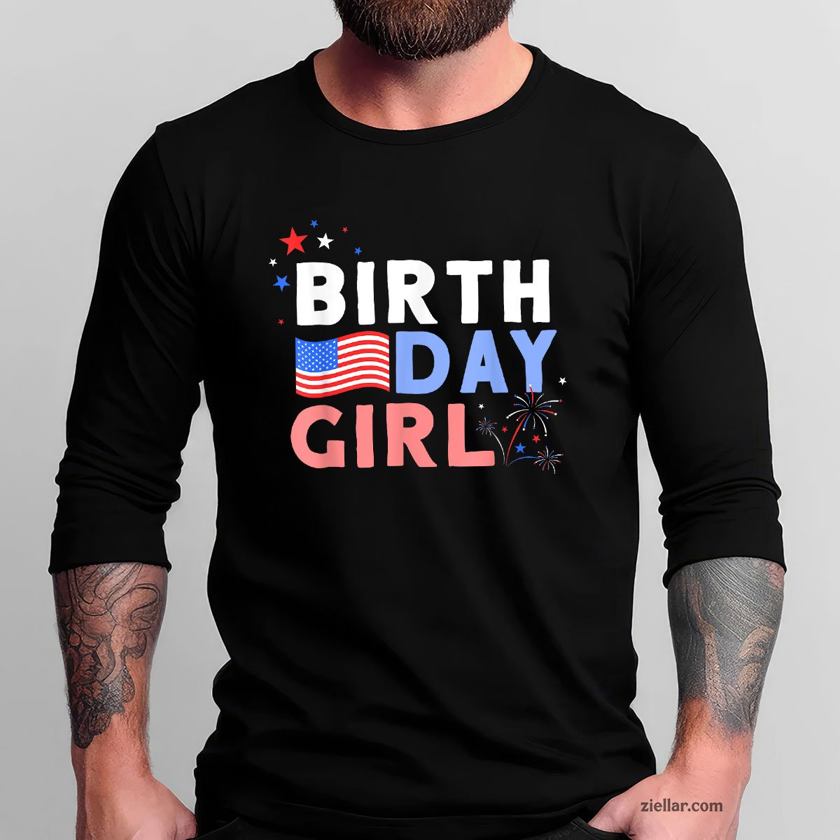 Cute It's My Birthday 4th of July Design For Women Long Sleeve Shirt, Patriotic USA Independence Day Gift