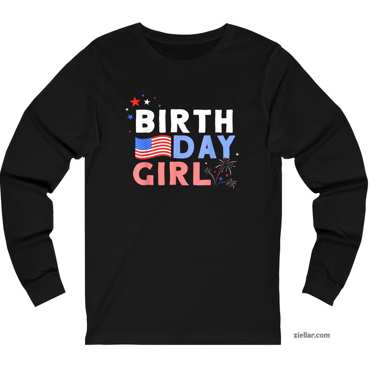Cute It's My Birthday 4th of July Design For Women Long Sleeve Shirt, Patriotic USA Independence Day Gift