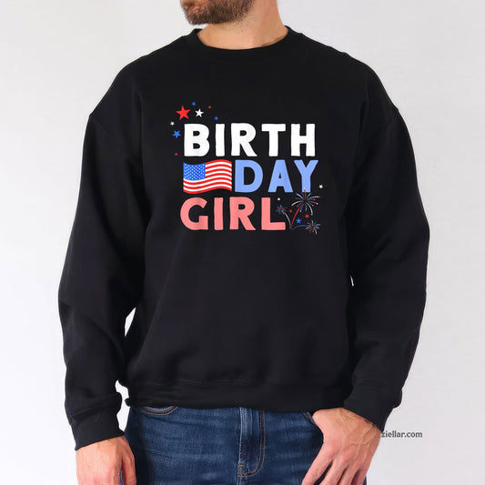 Cute It's My Birthday 4th of July Design For Women Sweatshirt, Patriotic USA Independence Day Gift