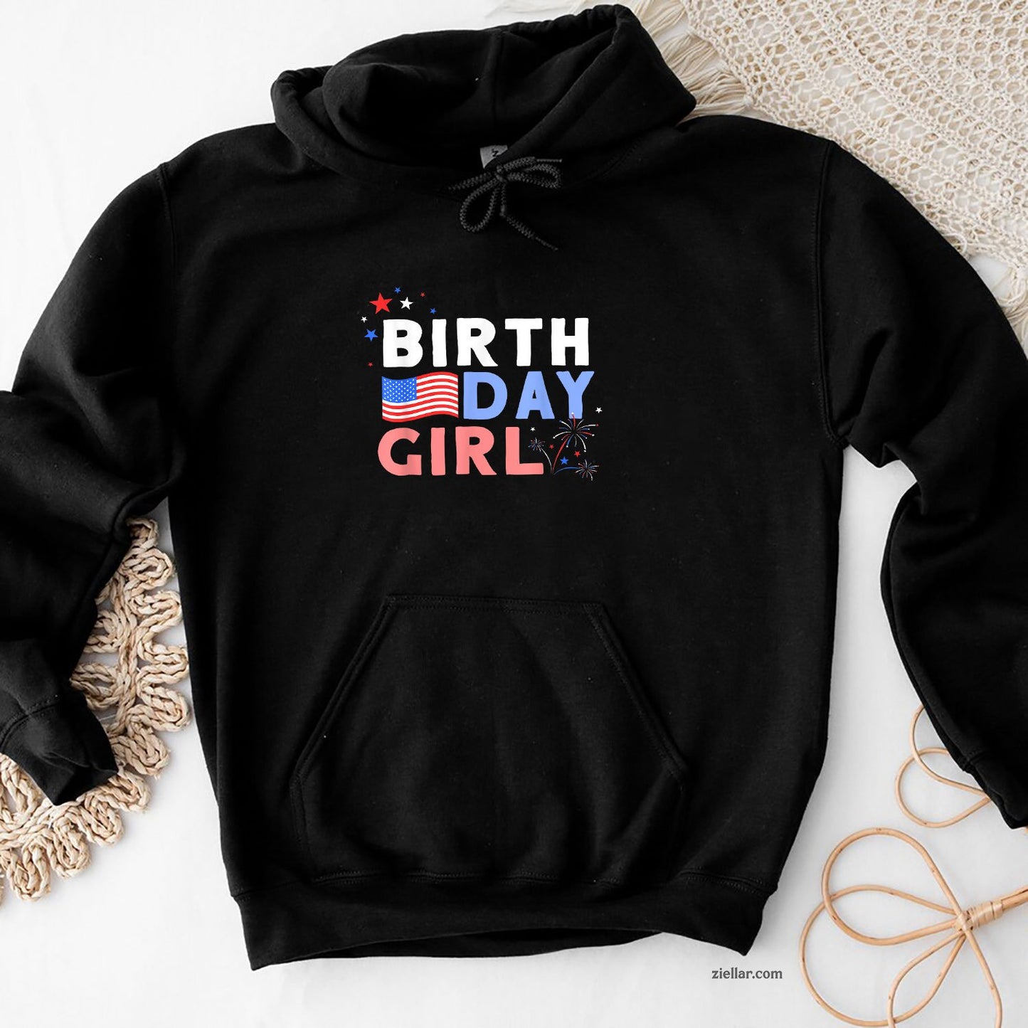 Cute It's My Birthday 4th of July Design For Women Hoodie Shirt, Patriotic USA Independence Day Gift