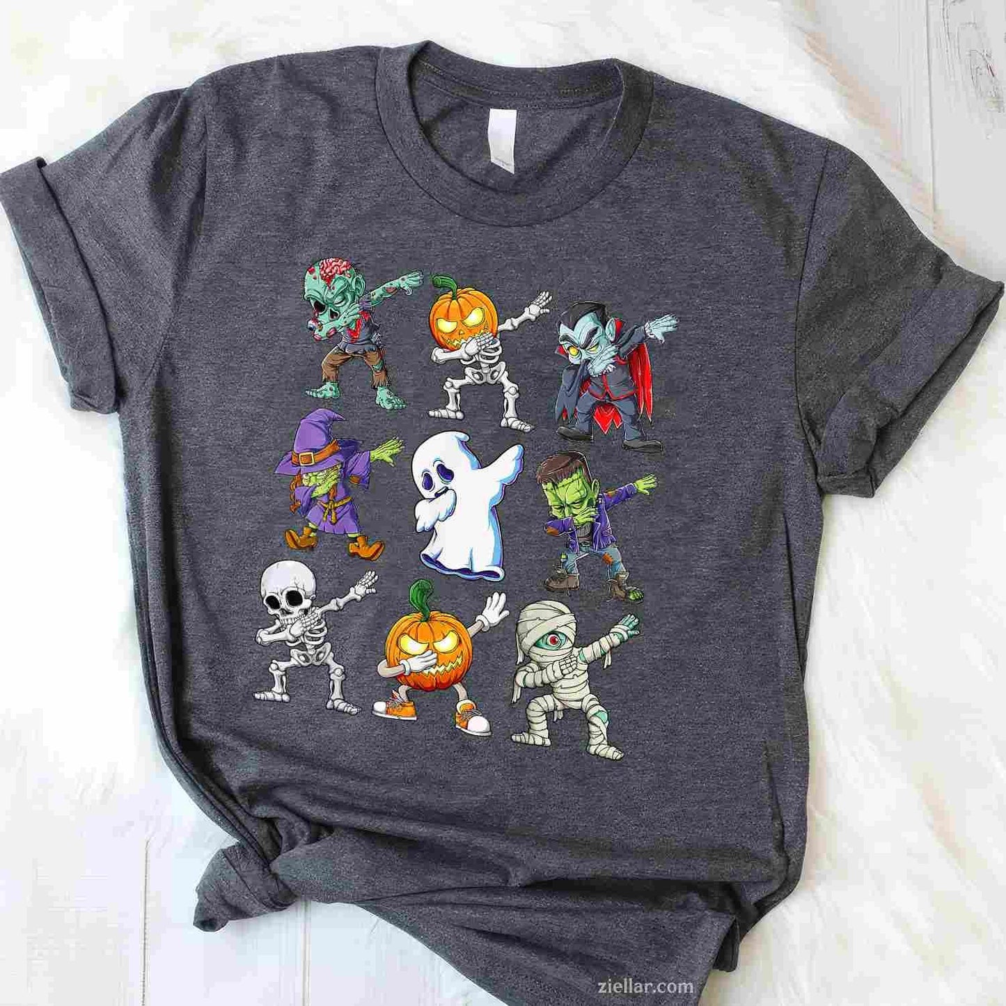 Dabbing Halloween Skeleton Zombie Scary Pumpkin Mummy Tee, Halloween T-Shirt for Men Women Adults Unisex, Cool Casual Street Style, Premium Quality
