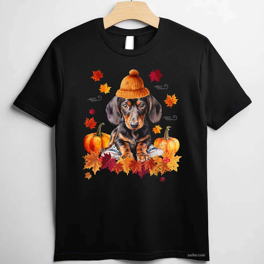 Dachshund Hello Autumn Leaf Fall For Dog Lover Men Women Women  T-Shirt and Tee for Adults Men Women Unisex