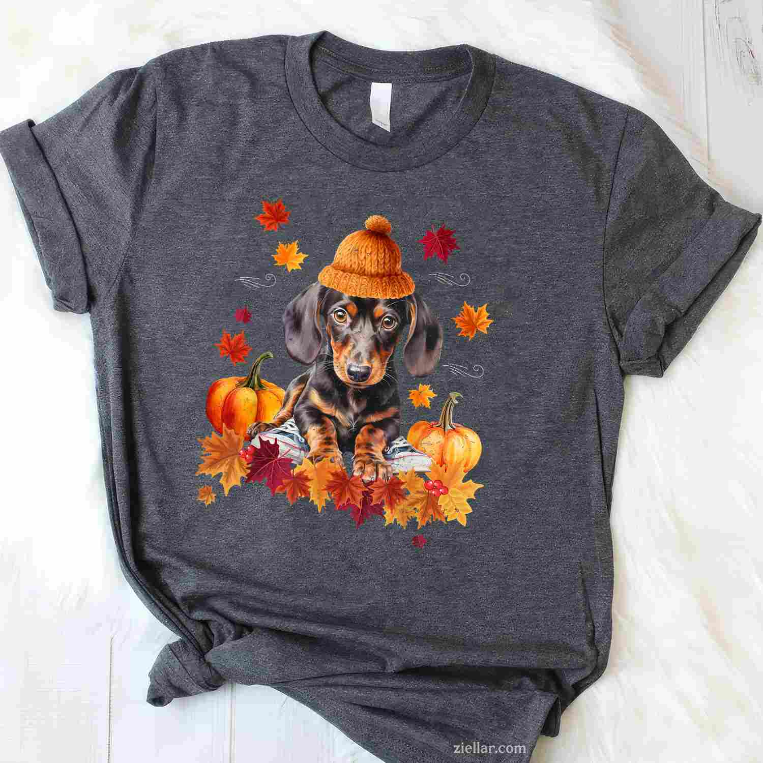 Dachshund Hello Autumn Leaf Fall For Dog Lover Men Women Women  T-Shirt and Tee for Adults Men Women Unisex