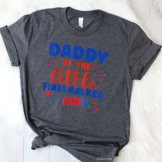Daddy of the little firecracker Fourth July Birthday TShirt