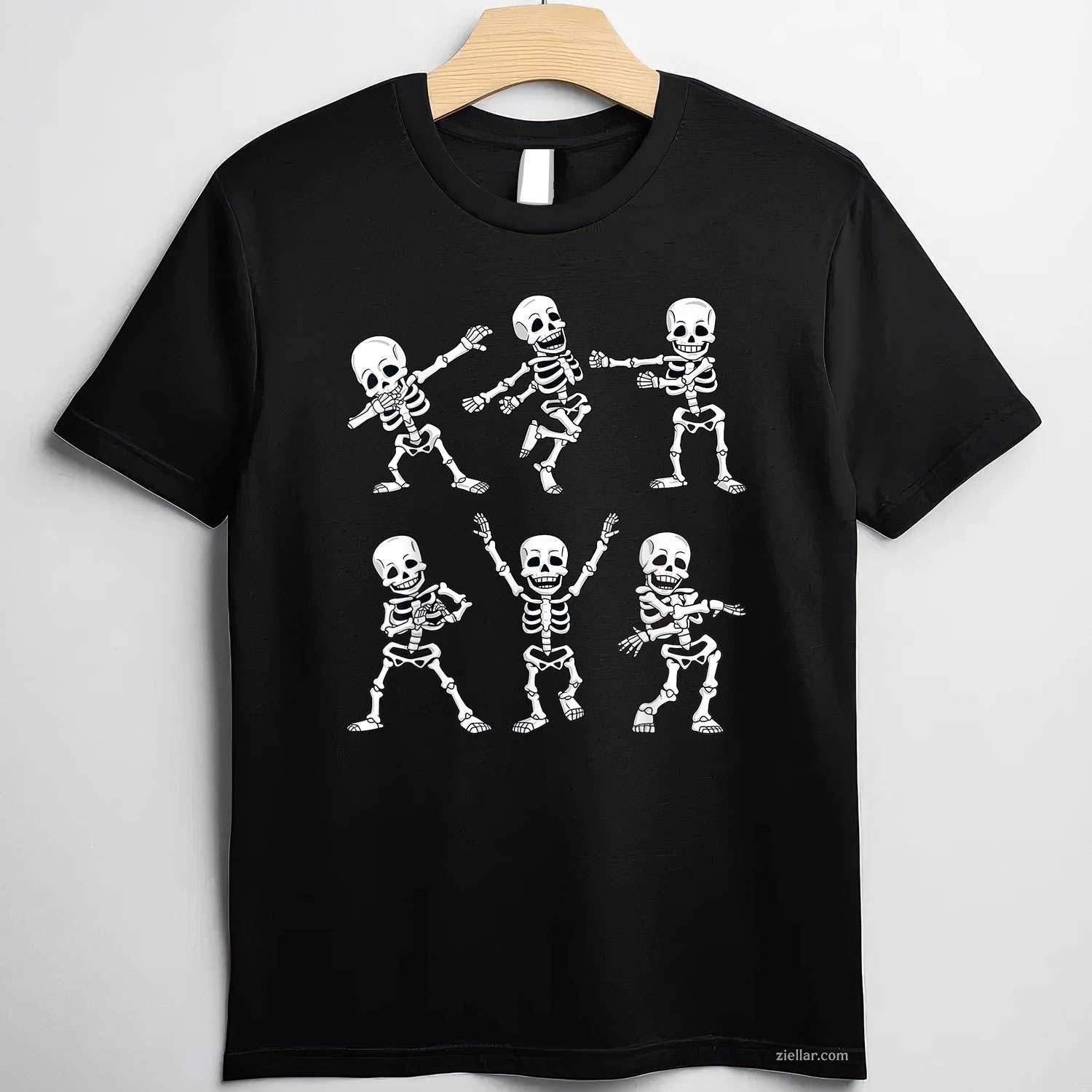Dancing Skeletons Dance Challenge Halloween Tee, Halloween T-Shirt for Men Women Adults Unisex, Aesthetic Streetwear Top, Soft Cotton Premium Print