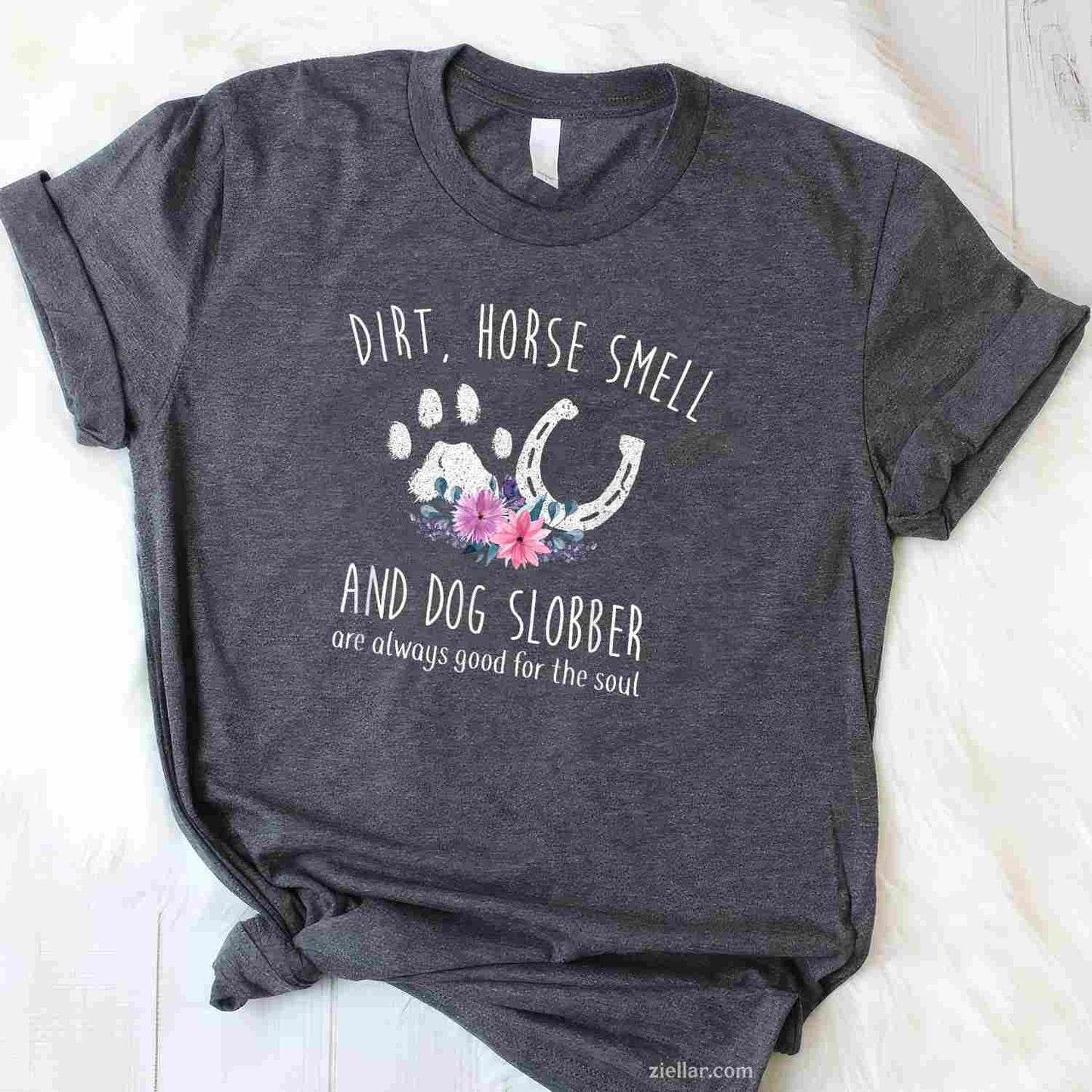 Dirt Horse Smell And Dog Slobber T-Shirt, Horse Lover Vintage Graphic Tee For Men Women Adults