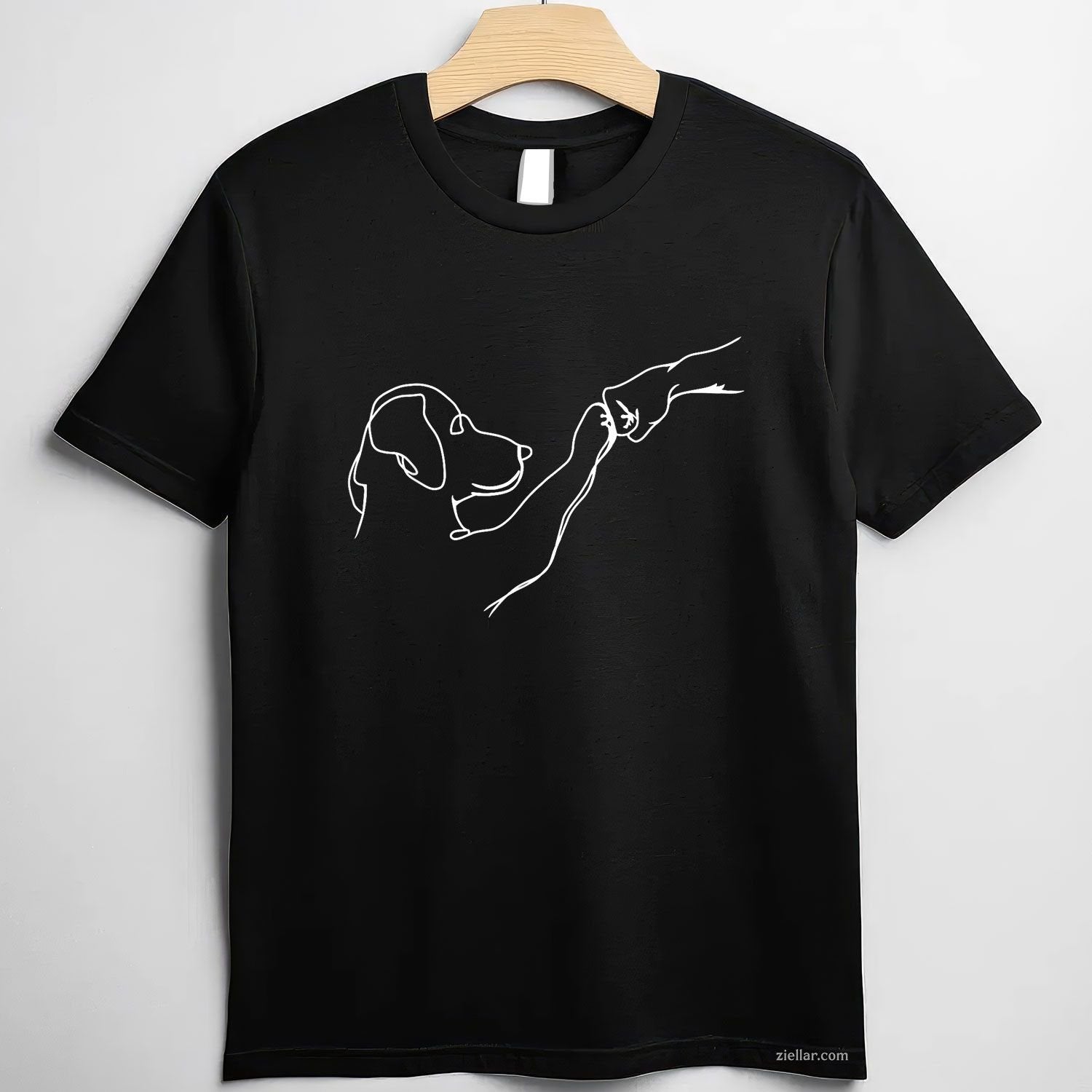 Dog And People Punch Hand Dog T-Shirt, Friendship Bump Dog'S Paw Vintage Graphic Tee For Adults