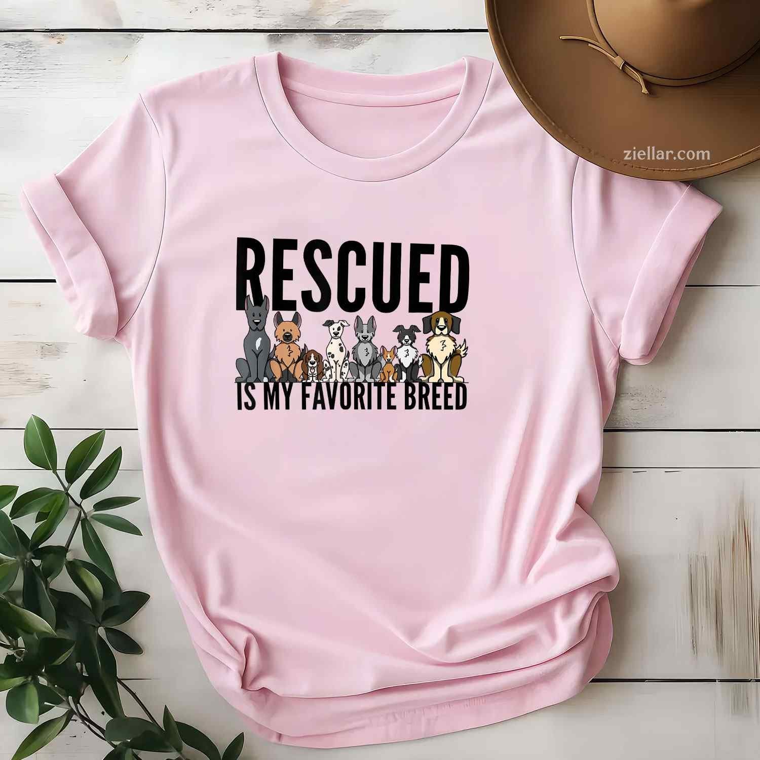 Dog Lovers T-Shirt For Women Men, Rescue Dog Vintage Graphic Tee For Adults