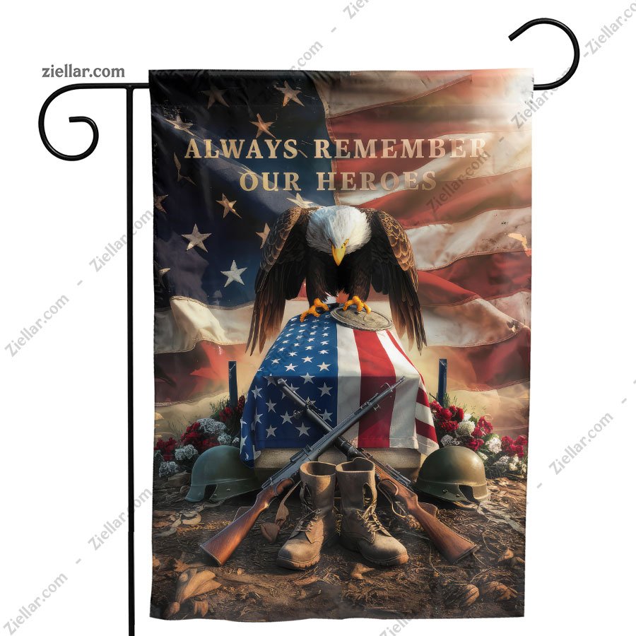 Eagle and Fallen Soldier Garden Flag Patriotic Memorial Outdoor Yard Decor USA