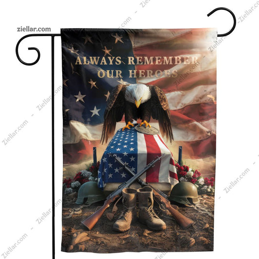 Eagle and Fallen Soldier Garden Flag Patriotic Memorial Outdoor Yard Decor USA