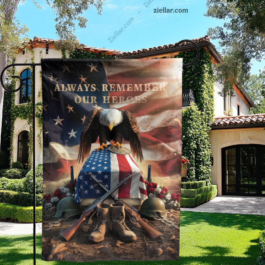 Eagle and Fallen Soldier Garden Flag Patriotic Memorial Outdoor Yard Decor USA