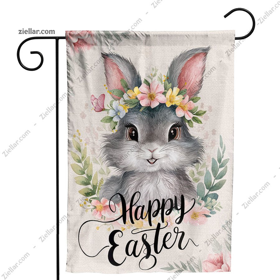 Easter Garden Flag 12x18 Inch Double Sided Burlap Bunny Yard Outdoor Decor