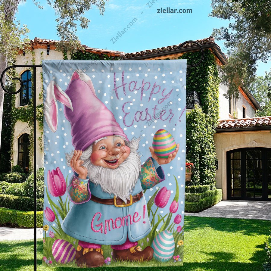 Easter Gnome with Pink Hat and Bunny Ears Spring Decoration for Home or Garden