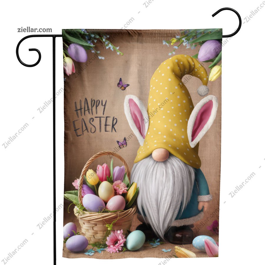 Easter Gnome with Yellow Hat Spring Decoration Cute Bunny Eggs Holiday Decor