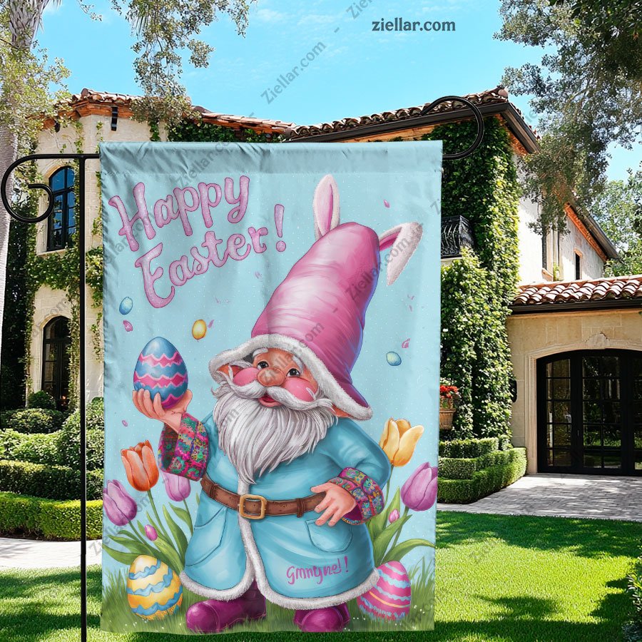 Easter Gnome with Pink Hat Spring Decor Cute Bunny Eggs Holiday Decoration