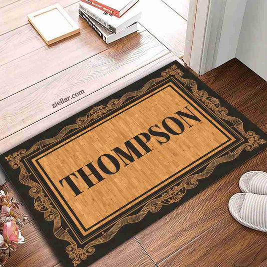 Elegant Custom Doormat - Ornate Monogram Rug with Vintage Name Design