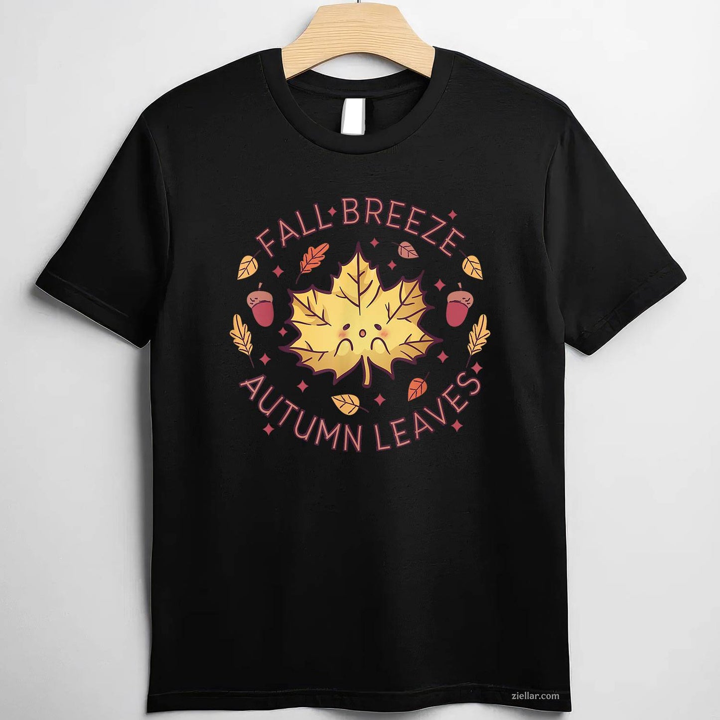 Fall Breeze Autumn Leaves Maple Leaf T-Shirt and Tee for Adults Men Women Unisex