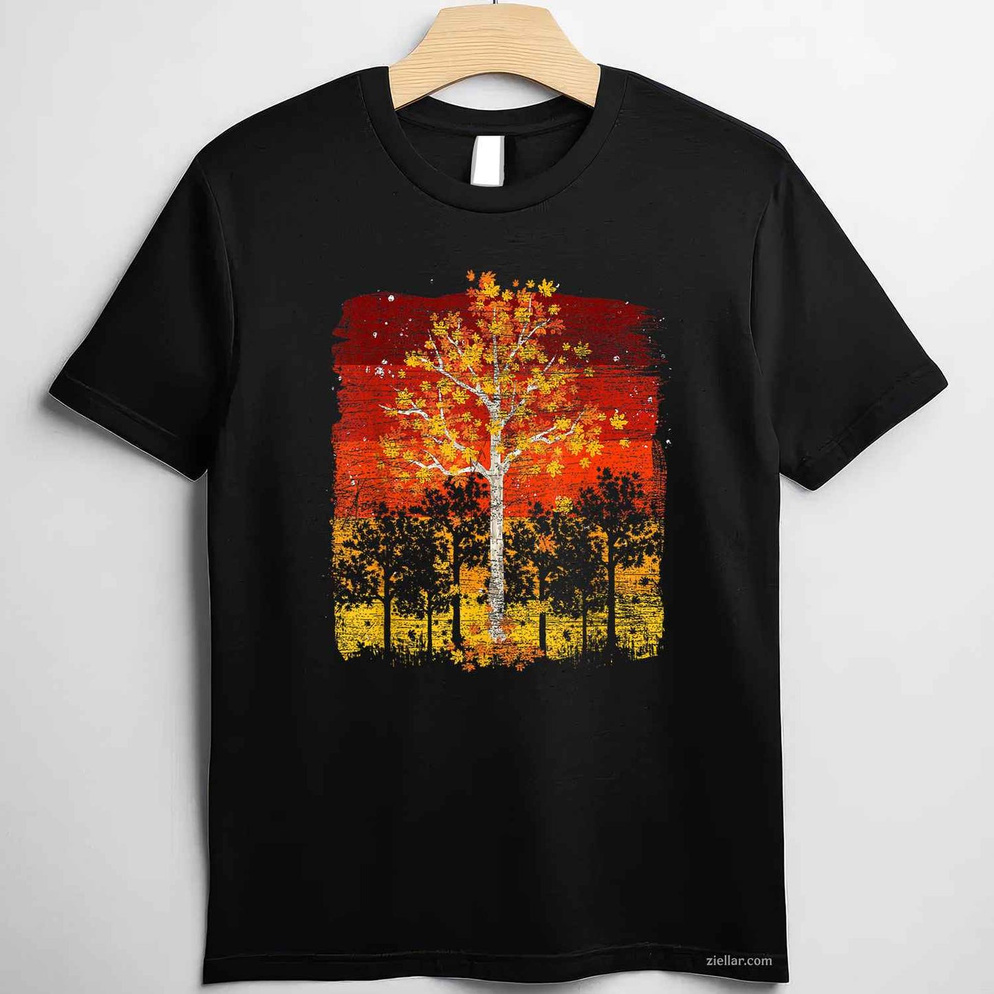 Fall Landscape Thanksgiving Autumn Leaves Forest Fall T-Shirt and Tee for Adults Men Women Unisex