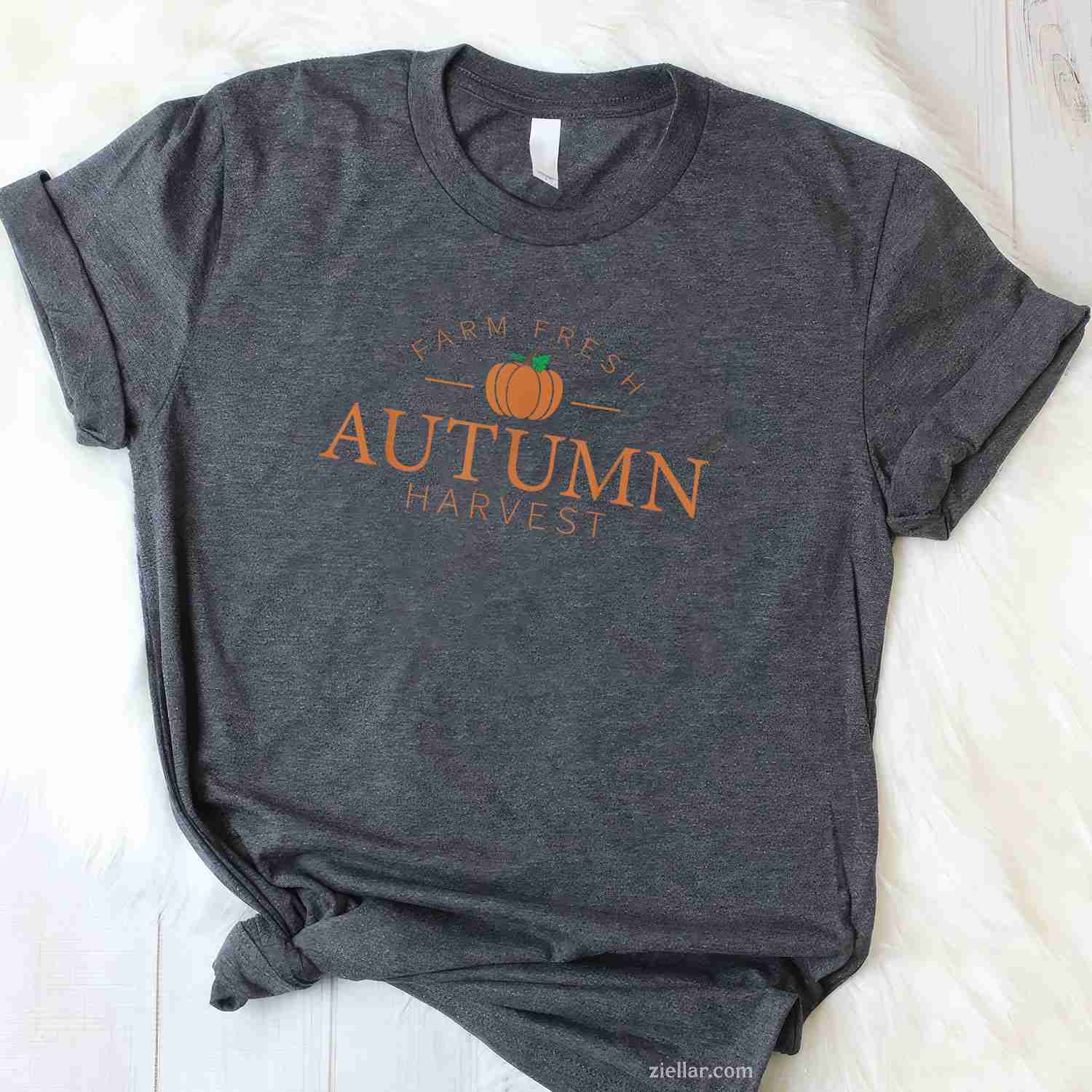 Farm Fresh Autumn Harvest Cute Pumpkin Patch Fall Design T-Shirt and Tee for Adults Men Women Unisex