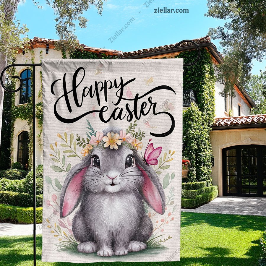 Farmhouse Easter Garden Flag 12x18 Inch Bunny Holiday Yard Porch Decoration