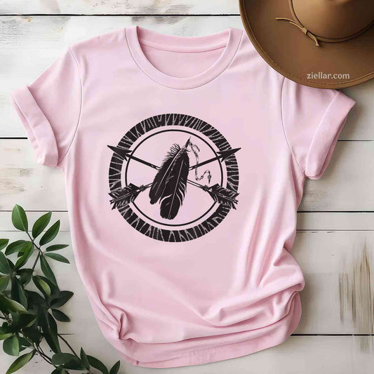 Feather Usa Flag Native American, Tribal Tradition T-Shirt And Tee For Adults