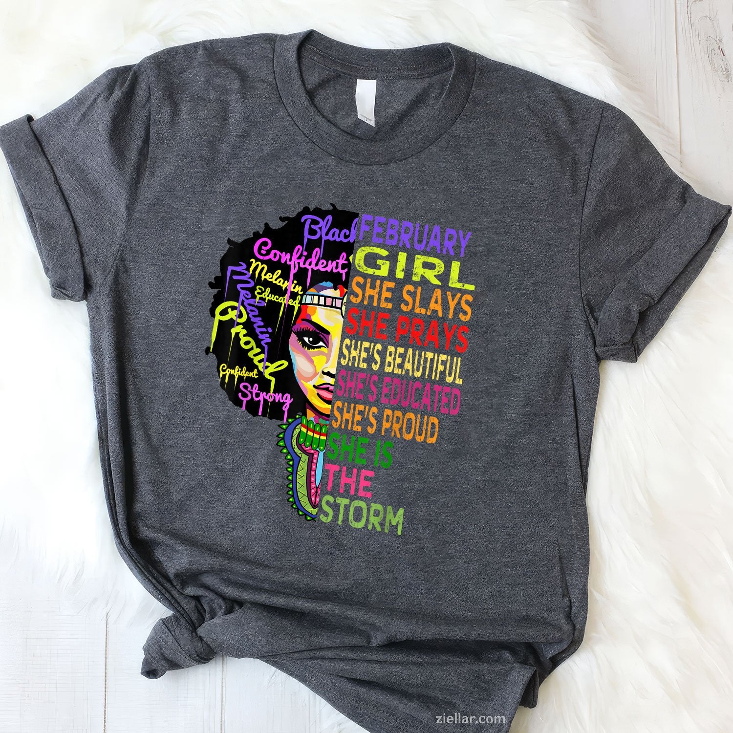 February Birthday Tee and T-Shirt for Women Adults, African American Black Girl Magic Gift T-Shirt