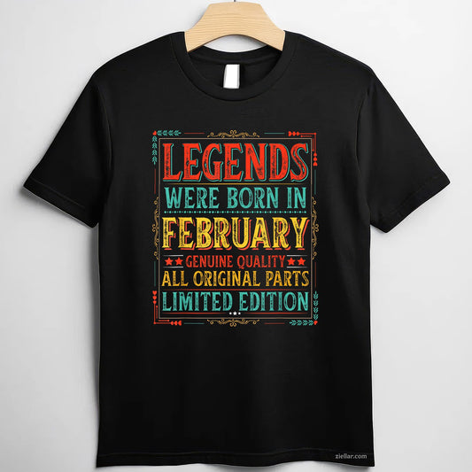 February Legends Birthday Tee and T-Shirt, Funny Dad Born in February T-Shirt for Men Adults