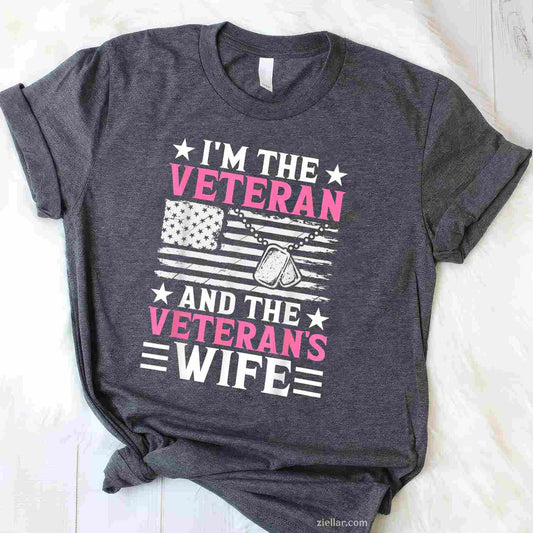 Female Veteran And Veteran'S Wife Women Veteran Mom Grandma T-Shirt And Tee