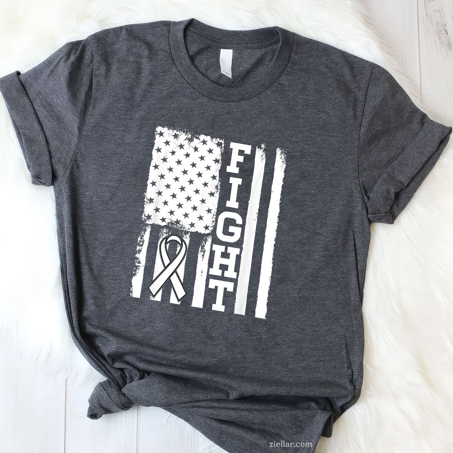 Fight Flag - Lung Cancer Shirt Gift For Lung Cancer Fighter T-Shirt