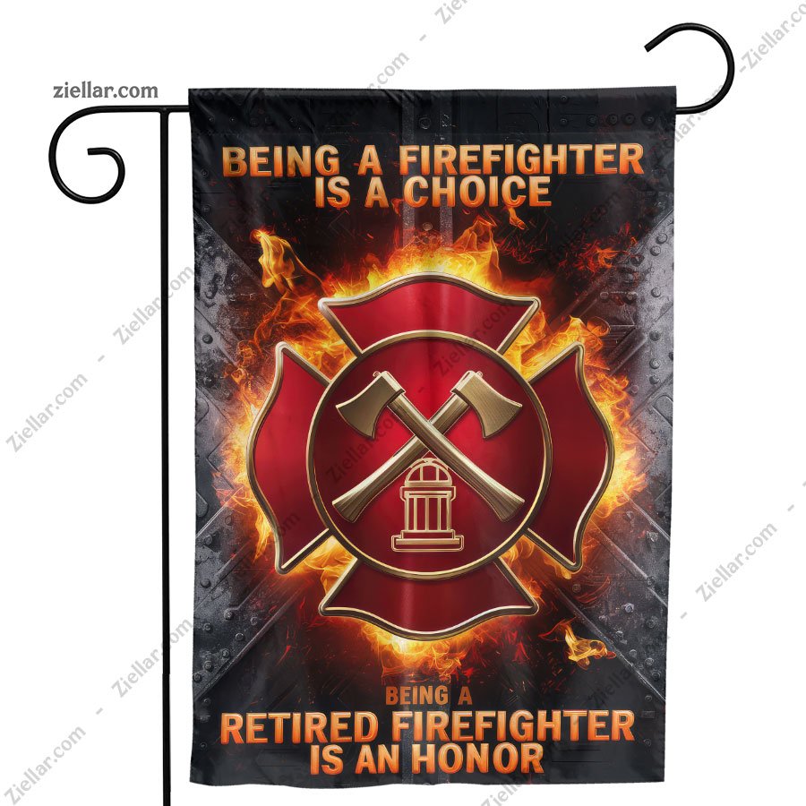 Firefighter Flag Garden Decor Patriotic Hero Tribute Yard Banner for Home USA