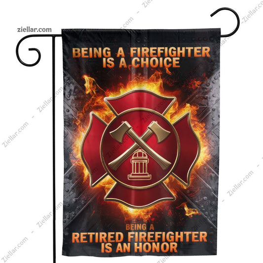 Firefighter Flag Garden Decor Patriotic Hero Tribute Yard Banner for Home USA