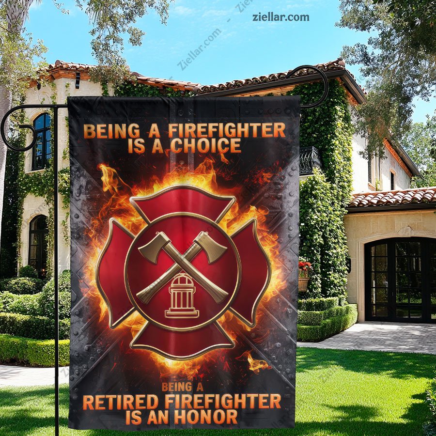 Firefighter Flag Garden Decor Patriotic Hero Tribute Yard Banner for Home USA