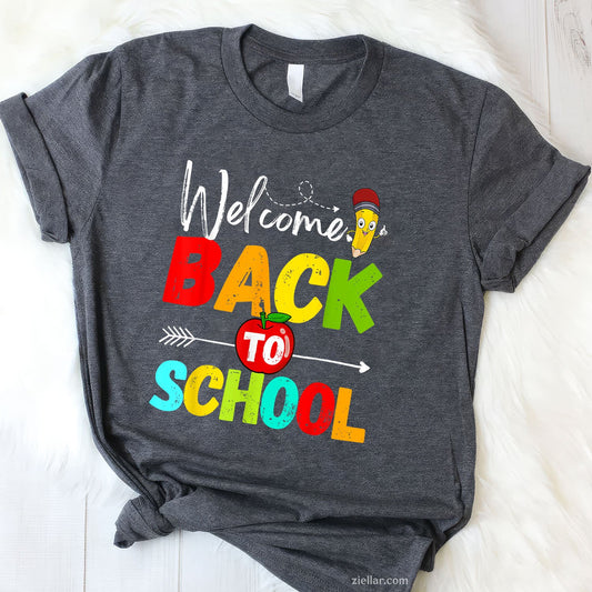 First Day of School Tee and T-Shirt, Teachers and Students Matching T-Shirt Gift for Adults