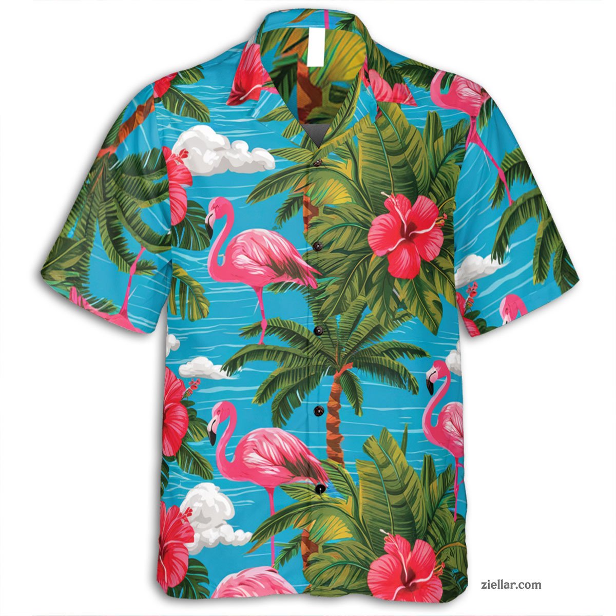 Flamingo & Hibiscus Paradise Hawaiian Shirt, Tropical Aloha Casual Shirt – Bold Look for Your Next Getaway