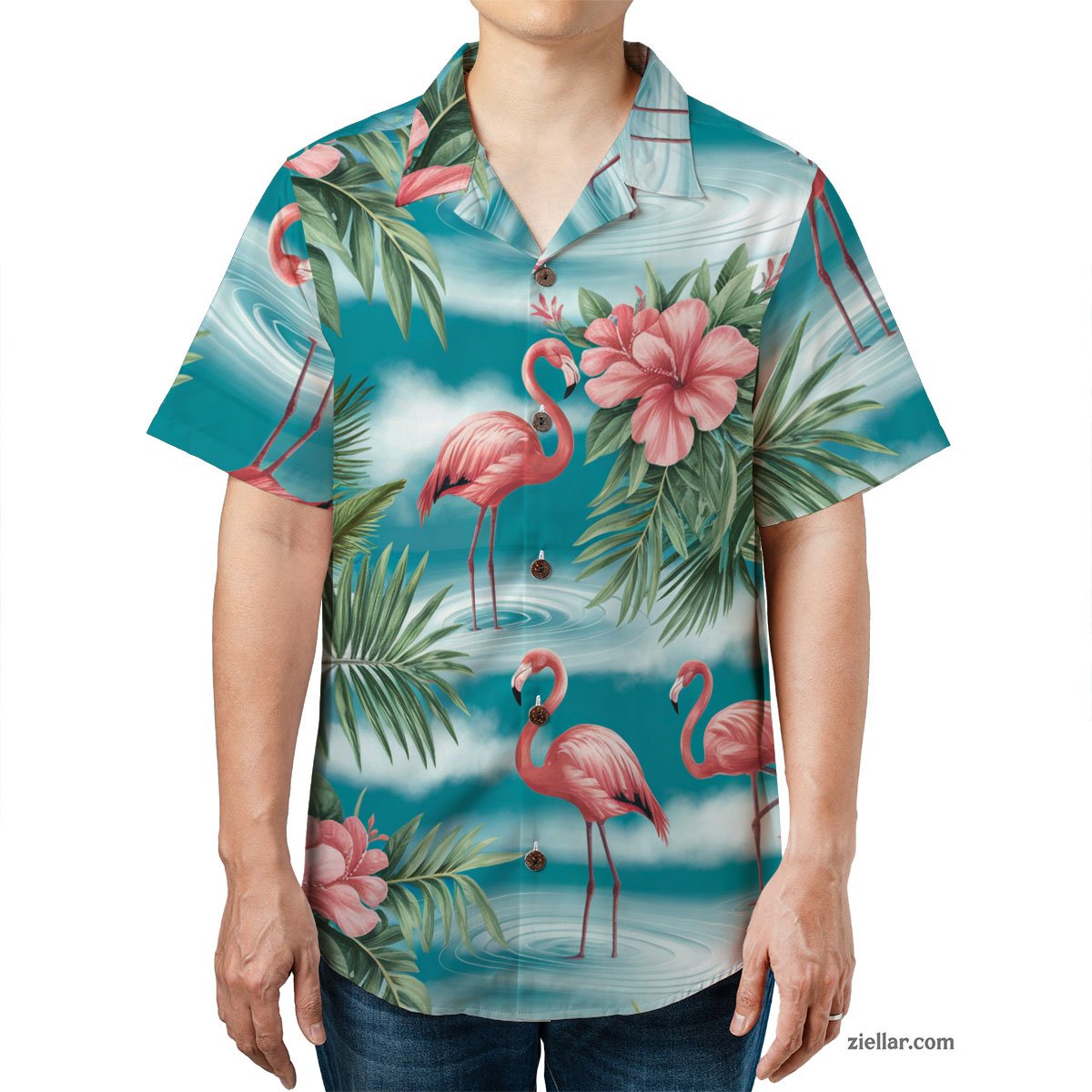 Flamingo and Tropical Flowers Hawaiian Shirts Men Women Beach Party – Aloha Style for Beach Parties